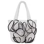 Bolsa Puffer Tricoline Flores Tule Off White Pituchinhus