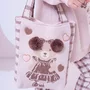 Bolsa Tricot Ursinha Xadrez PomPom Pituchinhus