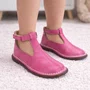 Bota Meia Lua Couro Rosa Pink Petit Cheval
