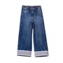 Calça Jeans Barrado Renda Anime