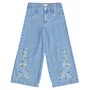 Calça Jeans Bordado Flores Momi