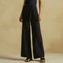 Calça Pantalona Lisos Linho Preto Cia Maritima