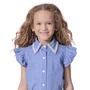 Camisa Jeans Fino Gola Bordado Pituchinhus