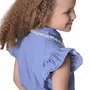 Camisa Jeans Fino Gola Bordado Pituchinhus
