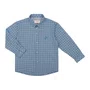 Camisa Social Azul Denim Xadrez Dame