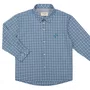 Camisa Social Azul Denim Xadrez Dame