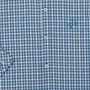 Camisa Social Azul Denim Xadrez Dame