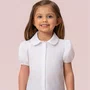 Camisa Tricoline Branca Básica Petit Cherie