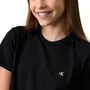 Camiseta Cropped Logo Bordado Preto Calvin Klein