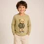 Camiseta Infantil Algodão Teddy Vintage Verde Dame