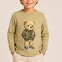 Camiseta Infantil Algodão Teddy Vintage Verde Dame