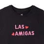 Camiseta Silk Malha Las Amigas Preta Farm Futura