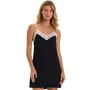 Camisola Alcinha Preta Renda Branca Cor Com Amor