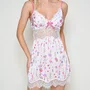 Camisola Curta Opala Floral e Pink Miss Victtoria