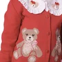 Cardigan Tricot Ursinhas Vermelho Bordado Pituchinhus