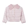 Casaco Bomber Tricot Tweed Rosa Anime