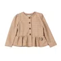 Casaco de Tweed Peplum Xadrez Caramelo e Bege Anime