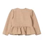 Casaco de Tweed Peplum Xadrez Caramelo e Bege Anime
