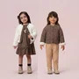 Casaco Dupla Face Ted Off e Liberty Marrom Petit Cherie