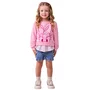 Casaco Moletom Daisy Rosa Camisa Momi