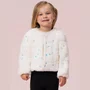 Casaco Pele Off White com Paetês Petit Cherie