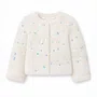 Casaco Pele Off White com Paetês Petit Cherie
