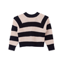 Casaco Tricot Listras Bege Preto Anime
