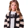 Casaco Tricot Listras Bege Preto Anime