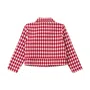 Casaco Tweed Xadrez Vermelho e Off Anime