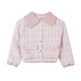 Casaco Bomber Tricot Tweed Rosa Anime