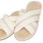 Chinelo Pantufa Slider Cruzada Off white Lua Lua