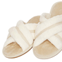 Chinelo Pantufa Slider Cruzada Off white Lua Lua