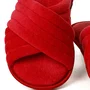 Chinelo Pantufa Tira Cruzada Vermelho Rubi Cor Com Amor