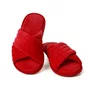 Chinelo Pantufa Tira Cruzada Vermelho Rubi Cor Com Amor