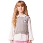 Colete de Tricot Hello Kitty Cinza Claro Momi
