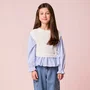 Colete Tricot Off Camisa Listras Momi