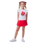 Conjunto Blusa Babadinhos Flor Vermelho Bimbi