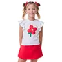 Conjunto Blusa Babadinhos Flor Vermelho Bimbi