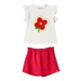 Conjunto Blusa Babadinhos Flor Vermelho Bimbi