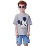 Conjunto Blusa Cinza Mickey Bermuda Jeans Youccie