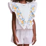 Conjunto Branco Bordado Abacaxi Anime