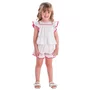 Conjunto Branco e Vermelho Lacinhos Petit Cherie