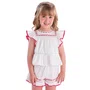 Conjunto Branco e Vermelho Lacinhos Petit Cherie
