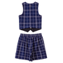 Conjunto Colete Xadrez Marinho Classic Anime
