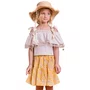 Conjunto De Laise Amarelo Com Bata Bege Anime