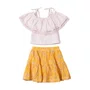 Conjunto De Laise Amarelo Com Bata Bege Anime