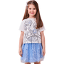 Conjunto Frozen Elza e Ana Azul Paetes Momi