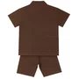 Conjunto Infantil Blusa e Bermuda Teddy Frescobol Chocolate Dame
