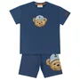 Conjunto Infantil Blusa e Bermuda Teddy Rosto Navy Dame