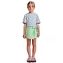 Conjunto Listras Lilas Verde Laço Anime